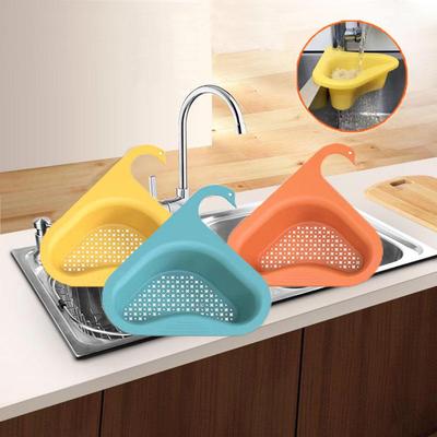 Cestello Scolapiatti Cigno Scolapiatti Multifunzionale da Appendere Rubinetto Mensola Triangolare Gadget Domestici Strumento di Stoccaggio Cestino KTY