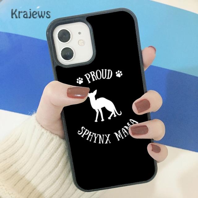 Krajews Animal Sphynx Hairless Cat Phone Case Cover For iPhone 14 5 SE 6s 7 8 Plus X XR XS 11 12 13 Pro Max Samsung S21 S22ultra
