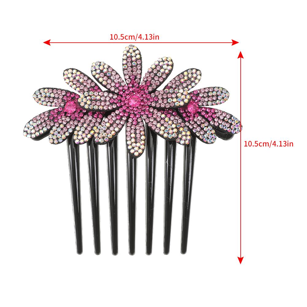 Molans Flower Crystal Hairclips Fashion Hair Maker Bun Hair Combs Plastic Shiny Hairpins for Women Hair Accessories