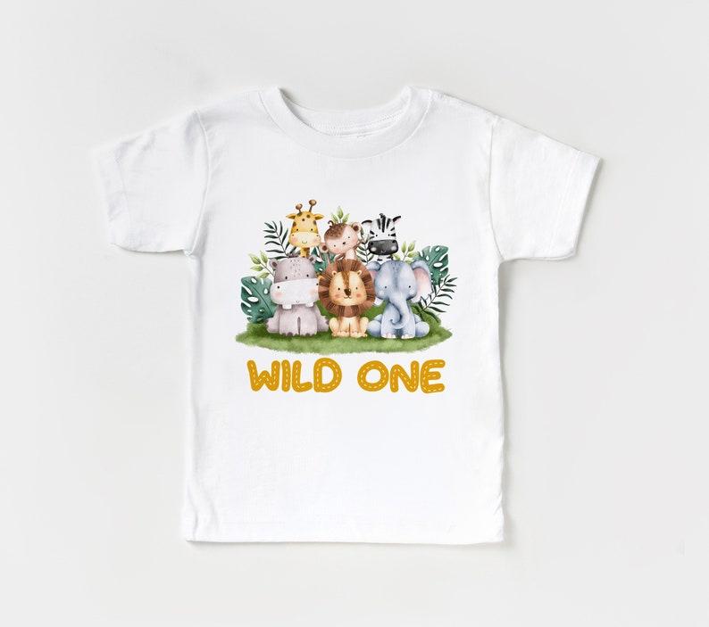 Wild One t shirt, Safari Animals First Birthday, retro birthday shirt, first birthday gift, woodland theme 150