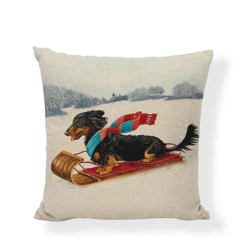 New Design Dog Cushion Covers Cute Animal Seagull Butterfly Painted Home Decor Living Room Couch Gifts Throw Pillows Cases