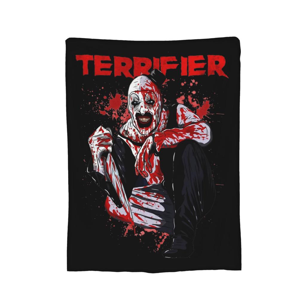 Poster von Terrifier 3 Weihnachtsdecke Fleece Weihnachten Halloween Kunst Der Clown Dünne Überwurfdecken für Sofa Outdoor Steppdecke