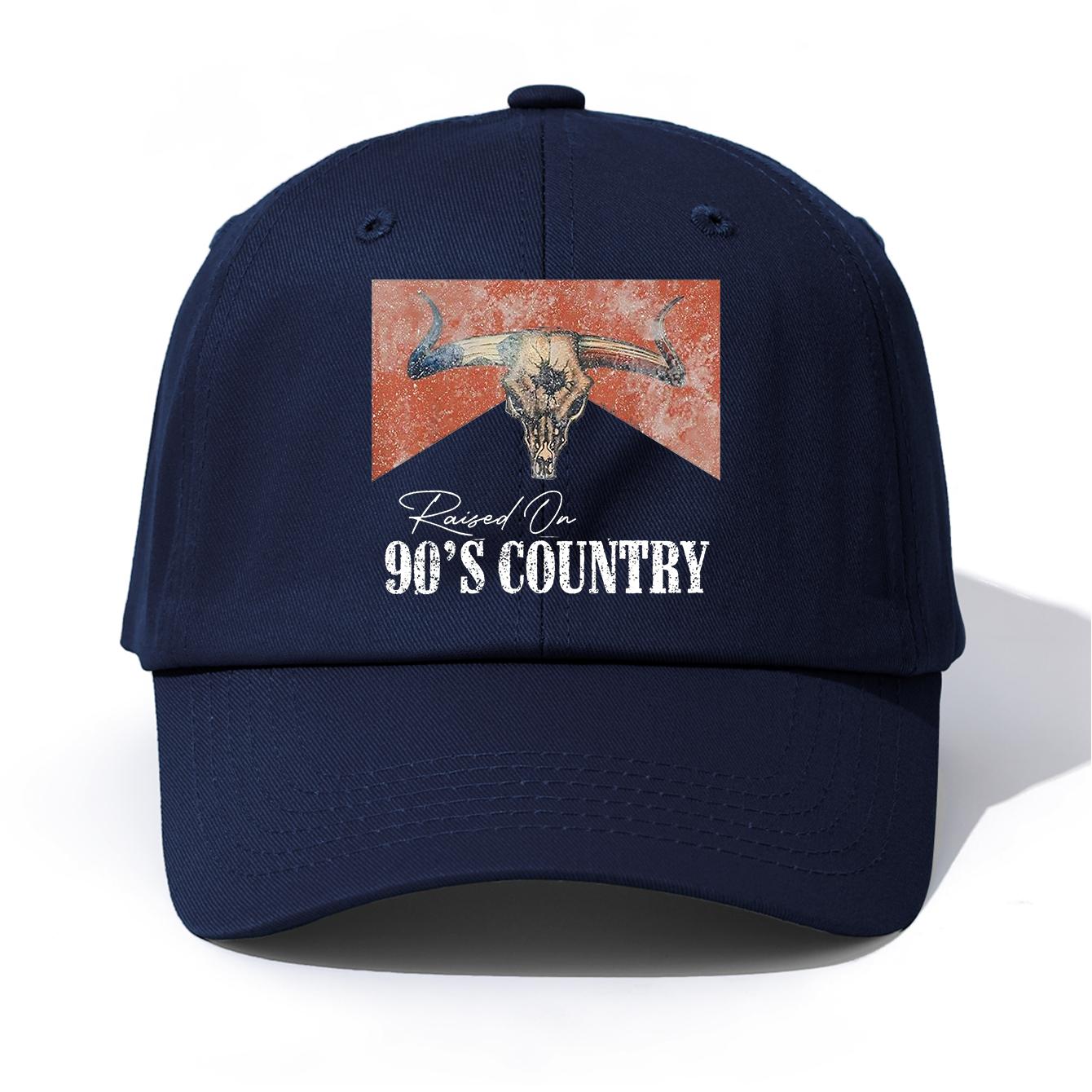 

1pc 90 S COUNTRY Print Baseball Cap for Adults,Minimalist Retro Style Casual Soft Adjustable Dad Hat,Perfect As Gift темно-синього кольору