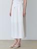 Le Studio Linen Blend Back Slit Long Skirt (Iv)