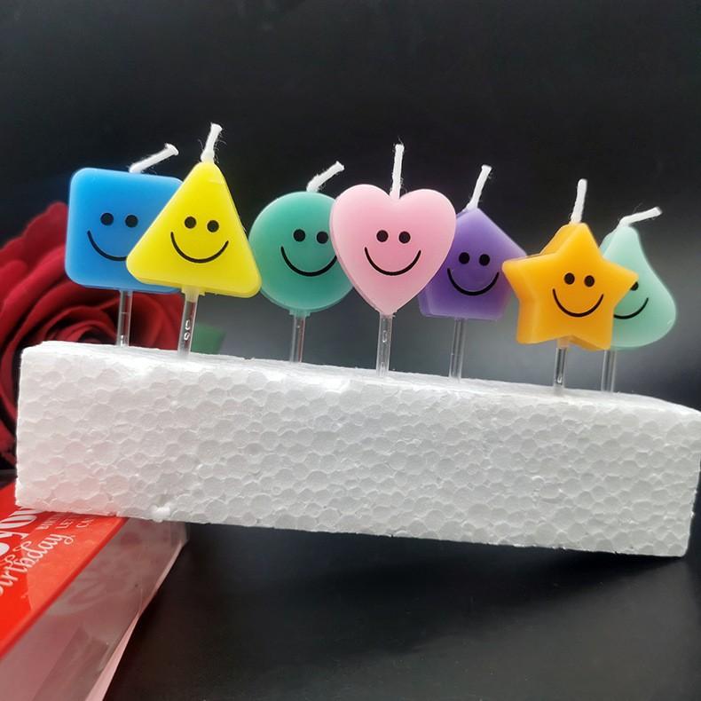 Personalized Smile Birthday Cake Decoration Candle Atmosphere Children Creative Smile Face Pattern Birthday Candle