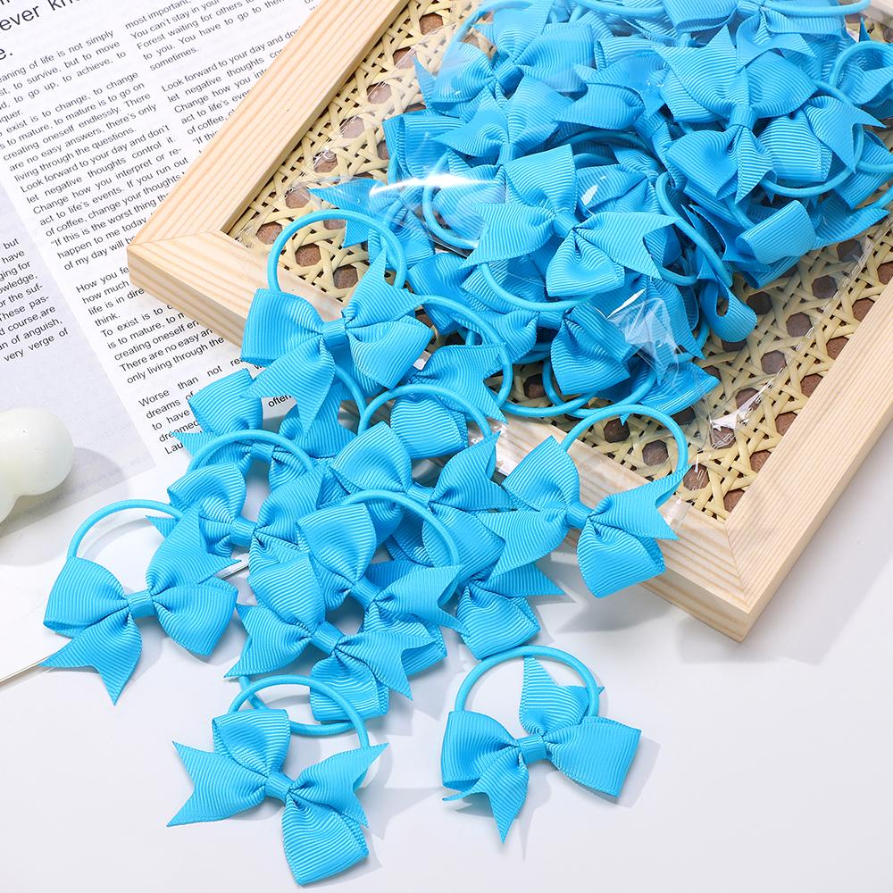 20Pcs/lot Girls Ribbon Hair Bows Rubber Band Kids Lovely Cheer Bowknot Hairband Boutique Children Headband headdress BABY BOWS
