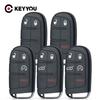 KEYYOU For Jeep Grand Cherokee Dodge Ram 1500 Journey Charger Dart Challenger Durango Car Smart Key CY24 SIP22 Blade Case Shell