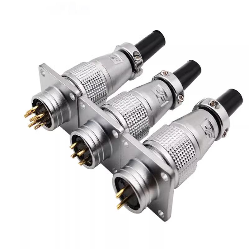 PLS24 WS24 Circular Metal Aviation Socket Plug Wire Female Male Connector M24 Threaded Coupling Panel 6/10/12/19 Pin