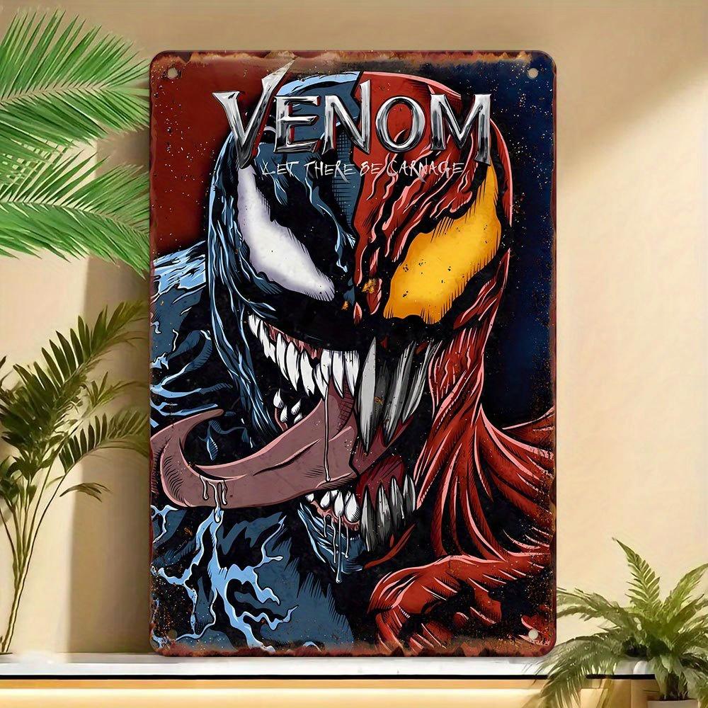 

Металлический настенный знак Marvel Venom & Carnage - Официальный мерч Marvel, Сверхпрочное железо с лицом Венома и лицом Карнажа, Vi 20x30cm（7.8x11.8inch）