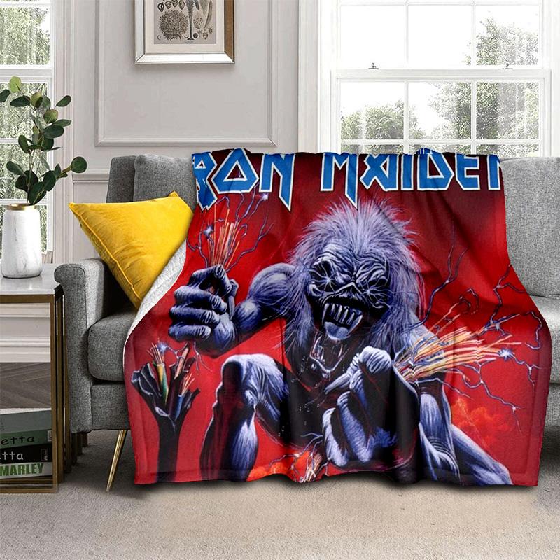 HD I-Iron Maiden Heavy Metal Band 3D Blanket,Soft Throw Blanket for Home Bedroom Bed Sofa Picnic Travel Office Cover Blanket Kid