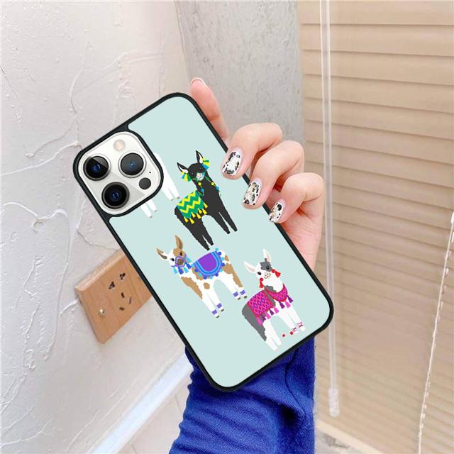 Llama Alpaca Face Animal Cactus Phone Case For apple 16 11 12 13 14 Pro Max Plus for coque