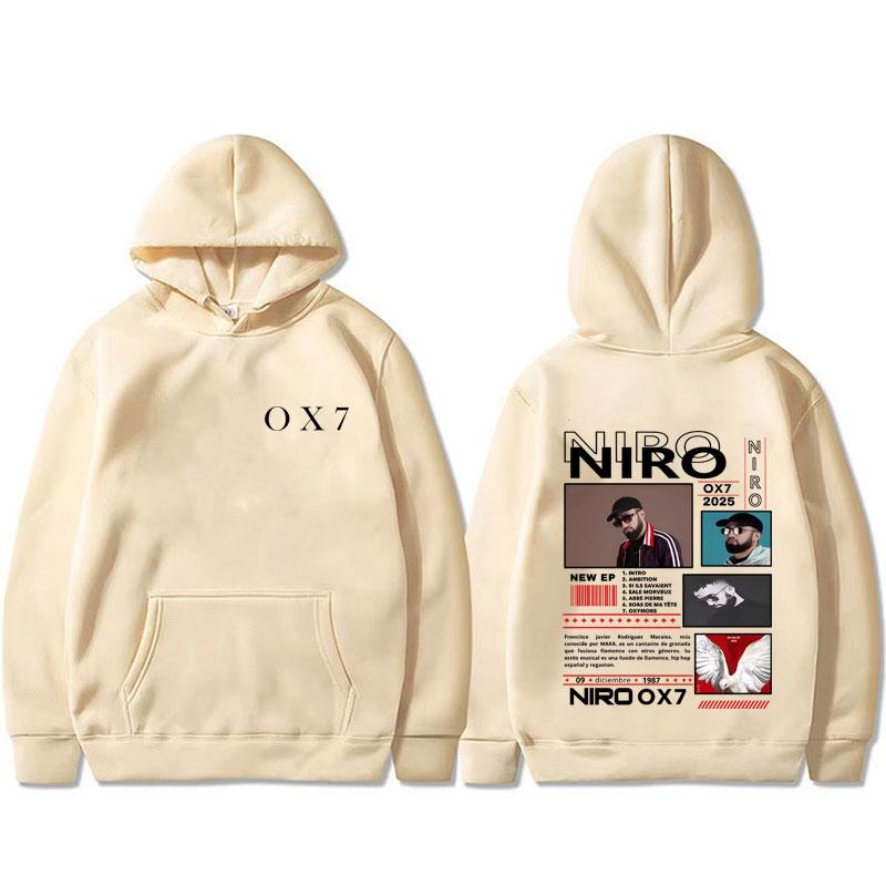 Rapper Niro OX7 Album Grafikdruck Hoodie Herren Damen Hip Hop Mode Popmusik Streetwear Männlich Vintage Lässig Übergroße Hoodies
