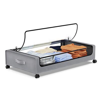 Contenedor de Almacenamiento Debajo de la Cama con Tapas y Ruedas Multifuncional para Hogar Dormitorio Cestas de Almacenamiento de Ropa Transparente Visible a Prueba de Polvo