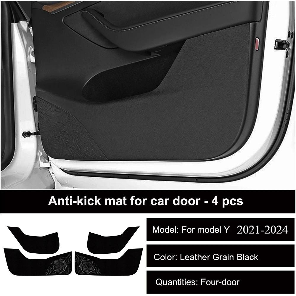 For Tesla Model 3 Y Car Door Anti-Kick Pad Leather Sticker Trim Side Door Sill Protector Cover Car Interior Decoration 2017-2025