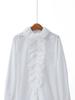 French Elegance | D Brand Spring 26: 100% Poplin Cotton Ruffle Trim Long Sleeve Shirt