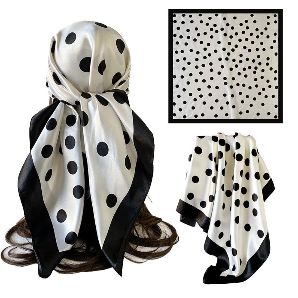 

Geometric Shape Small Square Scarf Y2K Hair Scarf Polka Dot Silk Scarf Clothing Accessories белый