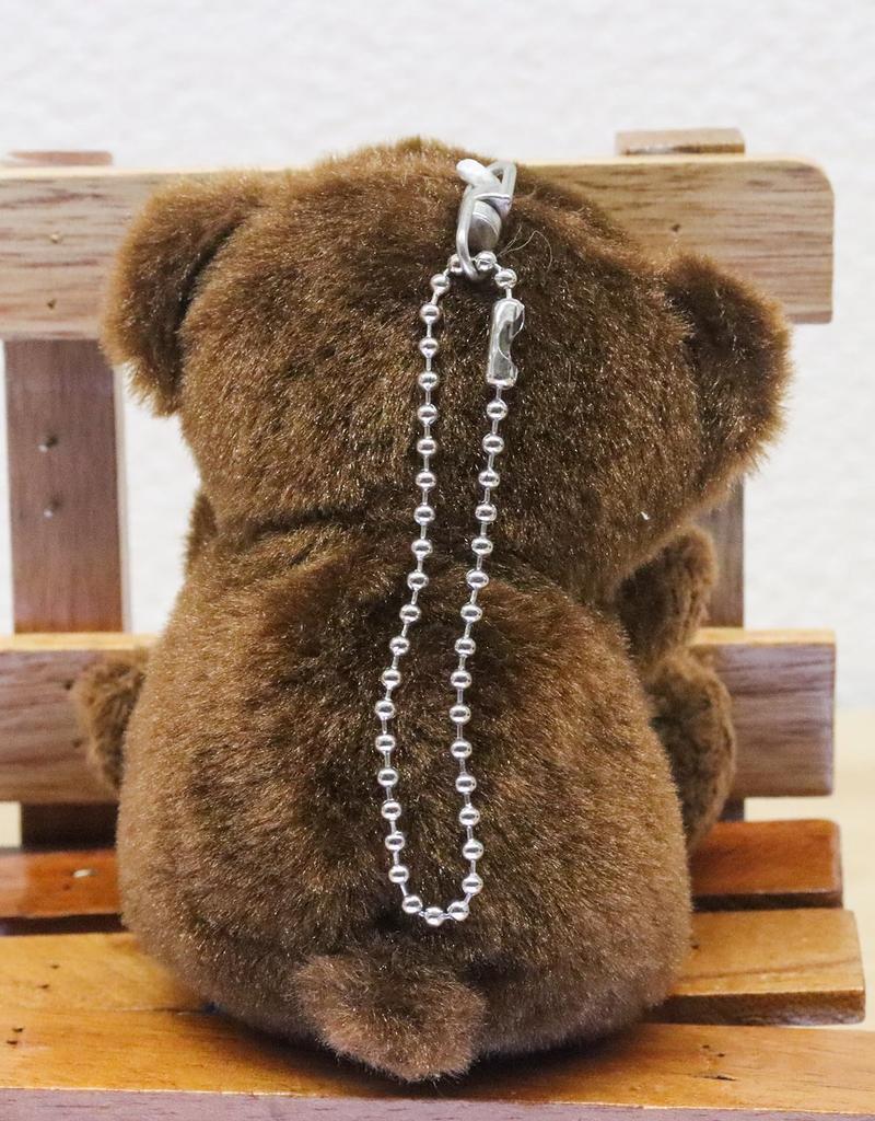 [Take Off] Brown Bear Plush Toy Strap with Initial Charm [K] Angel's Mischief Series