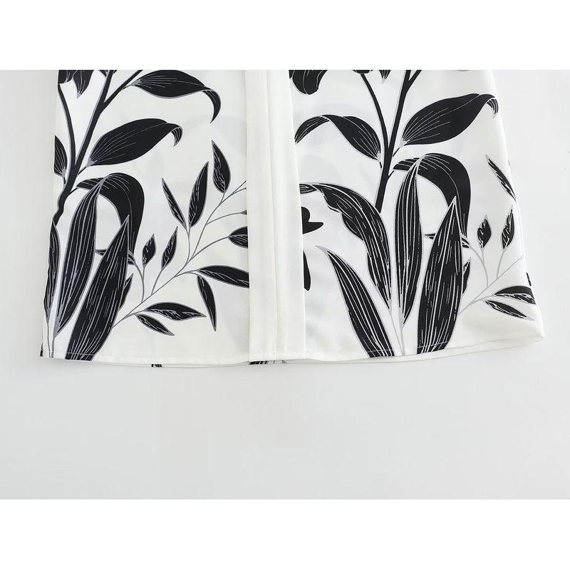 Kaslead Women's Clothing Retro Fashion Wide Sleeve Flower