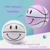 7 Smile Beginner Gift for Kids PU Basketball Mesh for Indoor and Outdoor Training No. Color-Changing Basketball, 6+, Non-Slip Wear-Resistant (Needle,