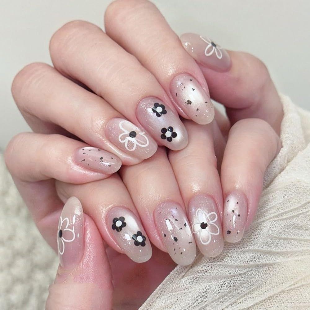 3D Five-petaled Flower Nail Sequins DIY Manicure Floral Nails Accessories  for Women Girls