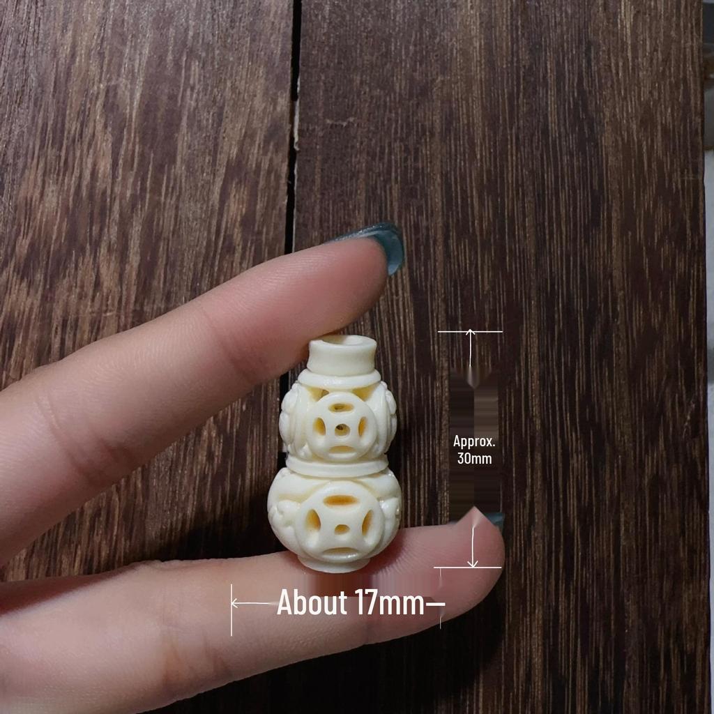 Pingente de Joia DIY Esculpido Branco Marfim: Acessórios Estilo Três Passos