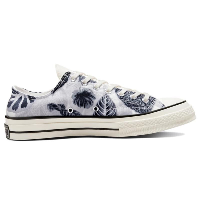 Converse 1970s Chuck Taylor All Star Leaf Print Low-top Canvas Shoes Unisex Gray Blue