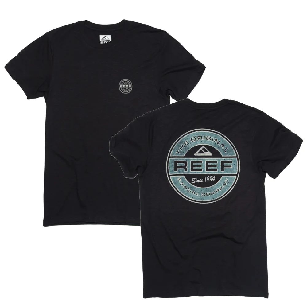 Brand Reef New Print T-shirts Holiday Casual Summer Tops Men's Short Sleeve Crew Neck Cotton Tee Comfortable Vacation Tops