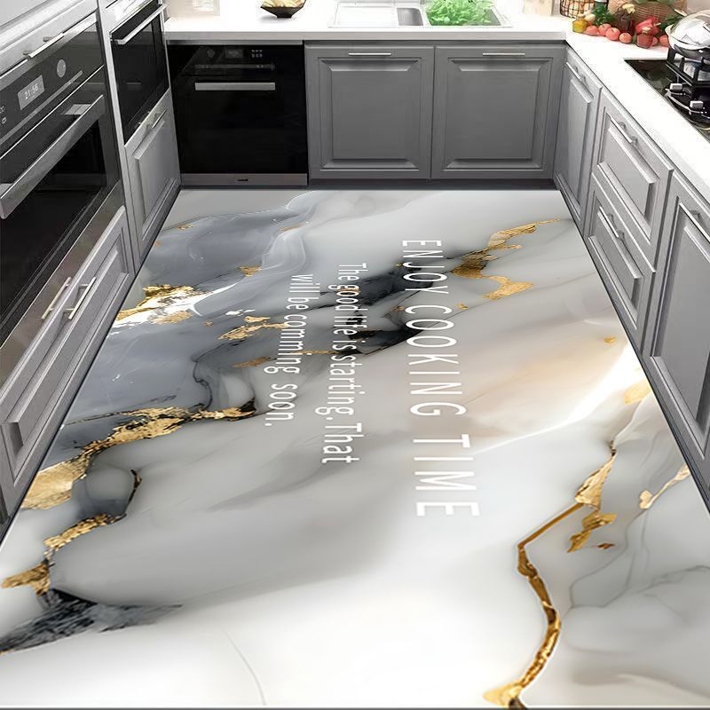 Küchenspezifische Kieselgur-Bodenmatte, saugfähig, rutschfest, Haushaltsteppich, strapazierfähige Auslegeware, zuschneidbar.