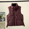Women's Cotton Vest: European American Style, Autumn/Winter 2025, Sleeveless, Thickened, Warm, Casual Loose Fit, Solid Color Outerwear