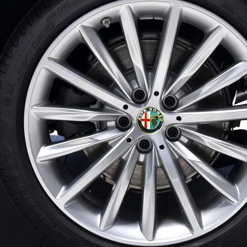 Autoaufkleber für Alfa Romeo, 4 Stück, Auto-Radnabenkappen, Abdeckung für Alfa Romeo Giulia Stelvio Giulietta 156 159 147 Mito Tonale