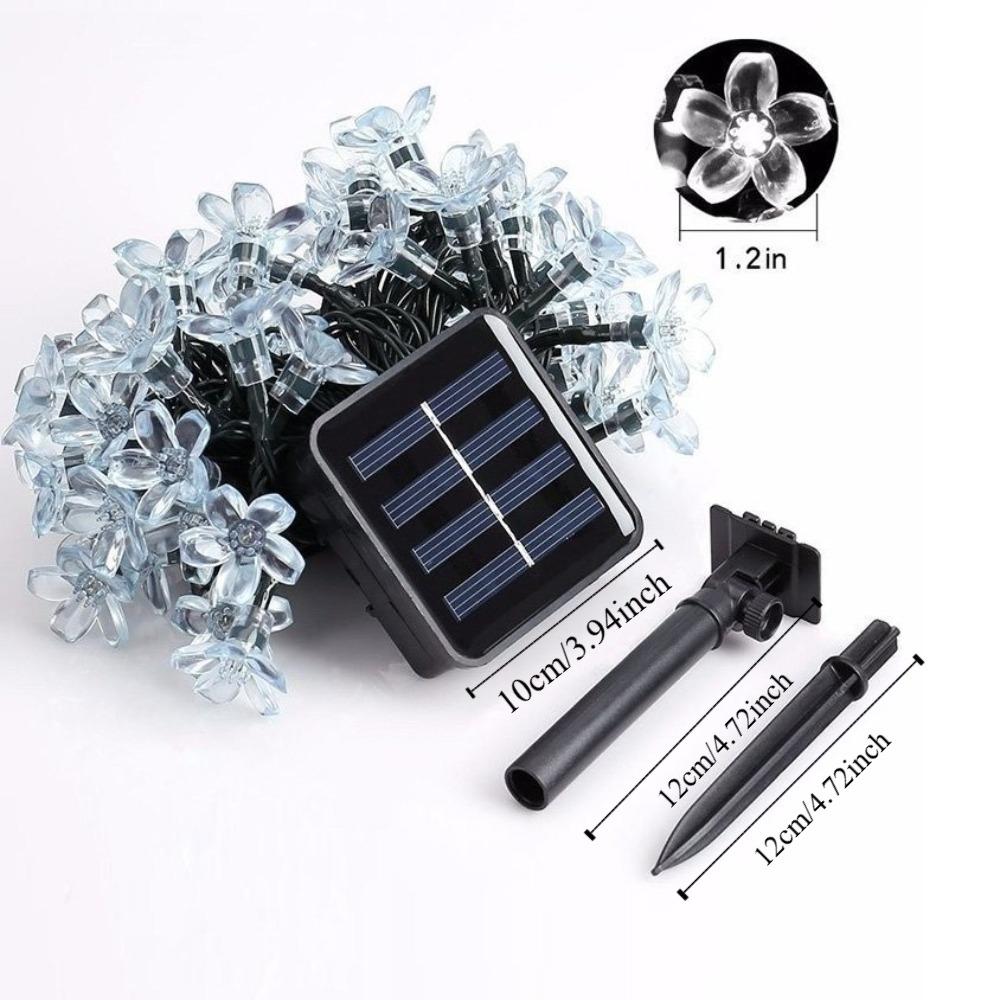 Warm White Cherry Blossom Solar Lamp Waterproof LED Solar Light Solar Flower String Lights  Pathway