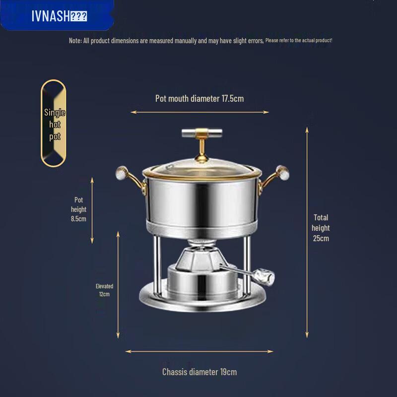 304 Stainless Steel Single-Person Gas Hot Pot