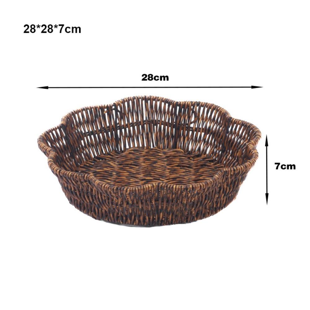 Retro Woven Imitation Rattan Fruit Plate  Wedding Candy Flower Storage