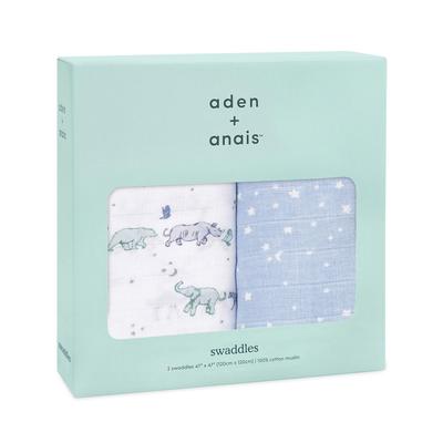 Aden Anais Japanese Baby Gift Muslin Swaddle Swaddle Set of 2 Naturally ASWC20011J Rising Star 120x120cm 0 Months 2 Pieces ASWC20006J + (Authentic