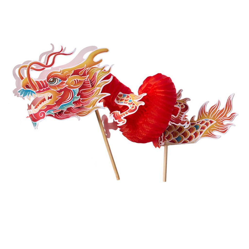 Chinese New Year Dragon Garland DIY Kids Toy Handmade Hanging Decoration for Wedding Lunar New Year Shops Home Spring Festival