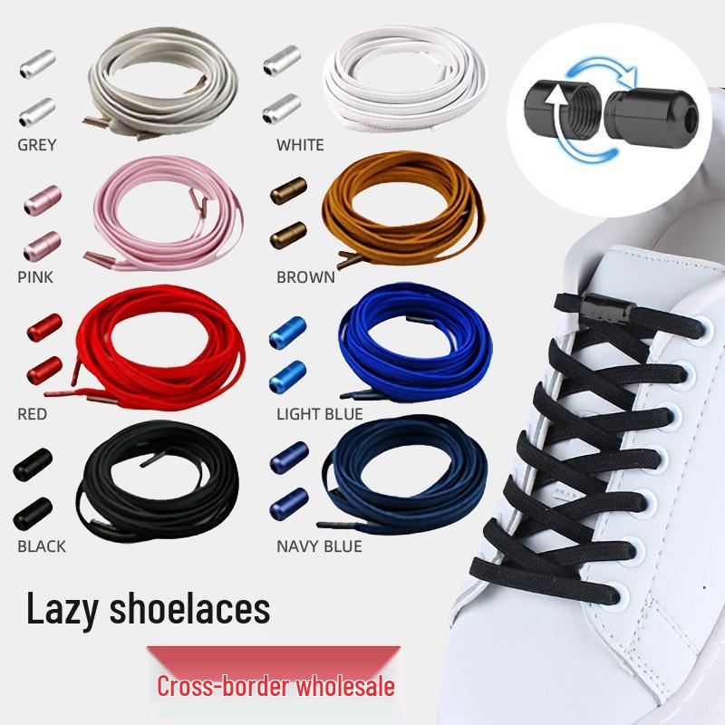 Metal No-Tie Elastic Shoelace Buckle for Kids & Adults Sneakers