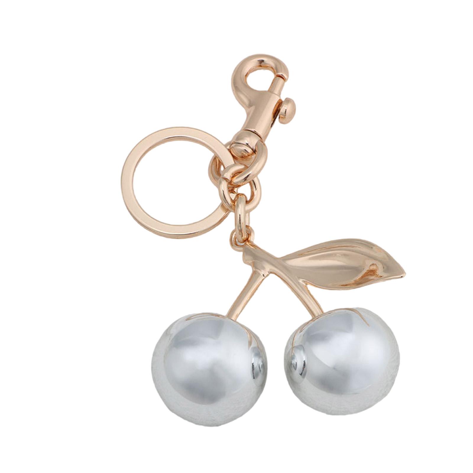 

Glitter Cherry Bag Charm Key Rings Radiant Cherry Keychain Clip Keyrings Adornment for Bags and Accessories Lovers T3