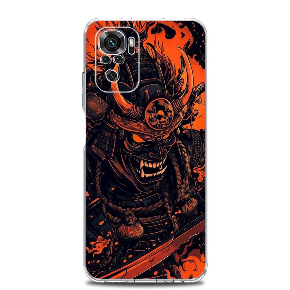 Phone Case For Xiaomi Redmi Note 15 14 13 12 4G 10 11 Pro Plus 5G 14C 13C 12C 10C Soft TPU Cover Japanese Bushido Samurai