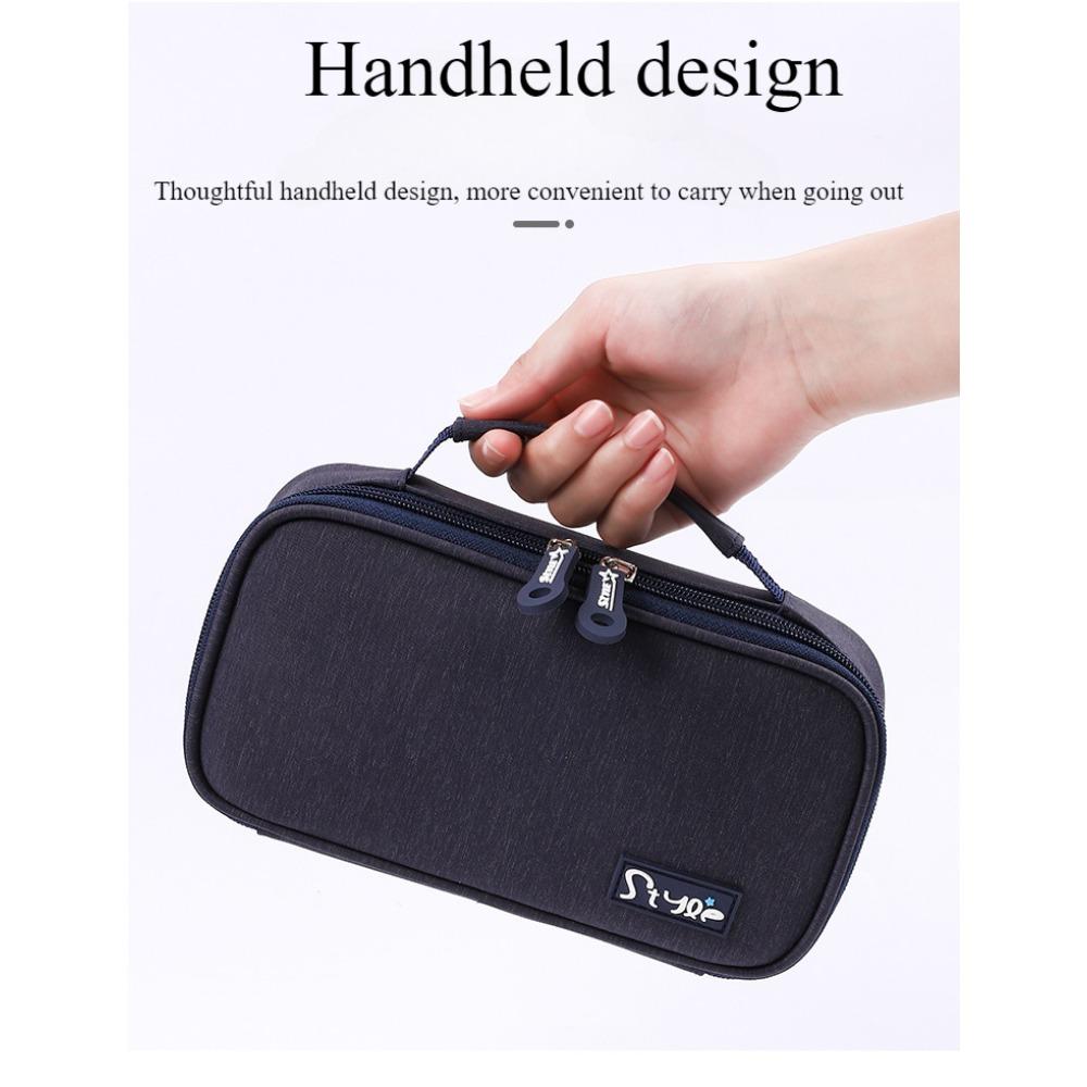 Handheld Pencil Case, High-end Stationery Bag for Elementary School Students, Simple and of Good Quality, Portable Large Capacity Stationery Box