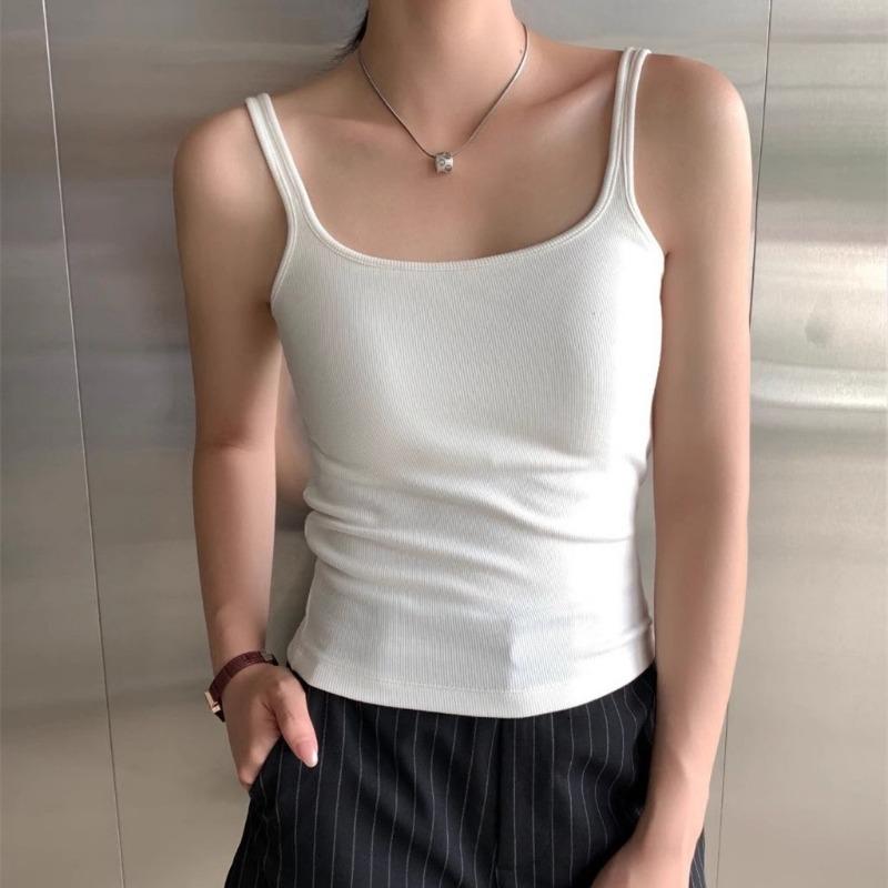 Basic Small Square Collar One Cup Heating Vest Shaved Slimming All Strap with Korean Base
