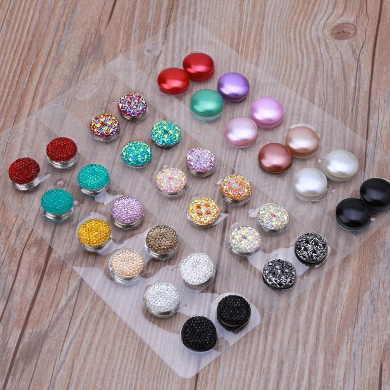 Exquisite Muslim Lapel Pin Multifunction Brooches 12x/Set Hijab Pins Safety Pin Strong Magnet Buckle Collar Clip Jewelry