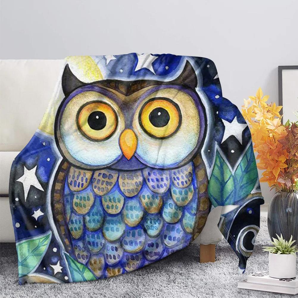 Owl Flannel Throw Blanket Super Soft Lightweight Fleece Blanket Gift for Teenage Girl for Bed Sofa Couch Blanket King Queen Size