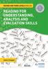 The Reading for Understanding, Analysis and Evaluation Skills: Second and Third Levels English Book