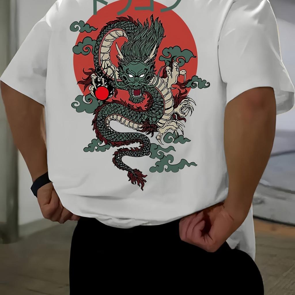 Anime Dragon Ball Mens Tshirt Summer Short Sleeve Tops Cotton Fashionable Casual Loose Japanese Pattern Printed Round Neck Top