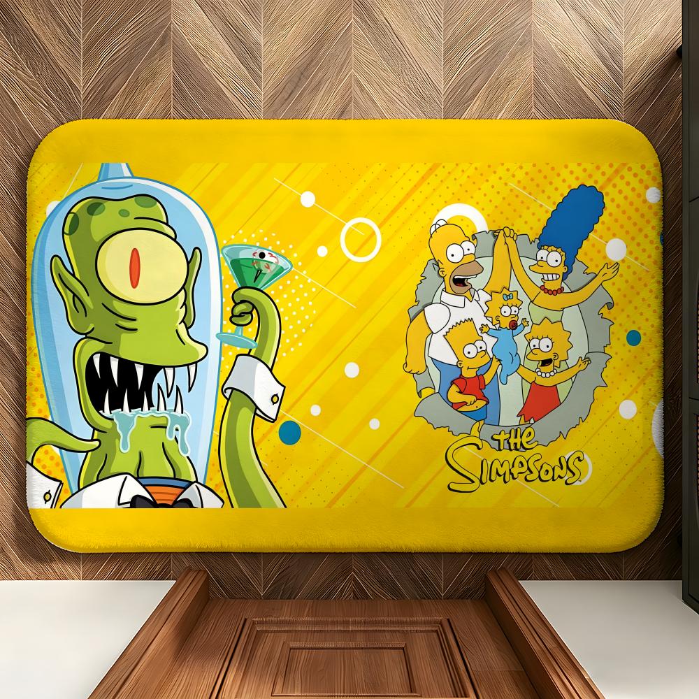 Cartoon T-The S-Simpsons Floor Mat Soft Flannel Floor Mat  Suitable for Entryways, Living Rooms, Bedrooms, and Bathrooms