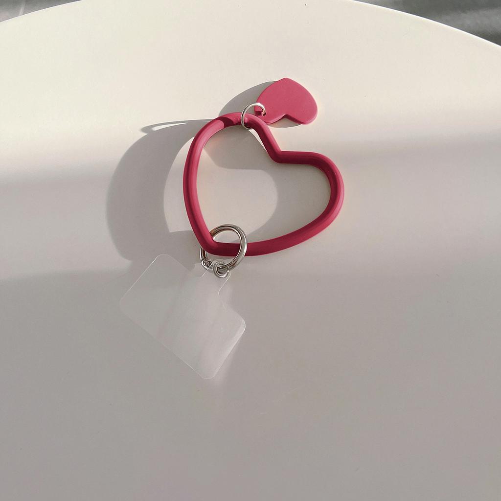 Heart-shaped Silicone Bracelet Keychain Portable Mobile Phone Strap Silicone Bracelet Anti-fall Wrist Strap