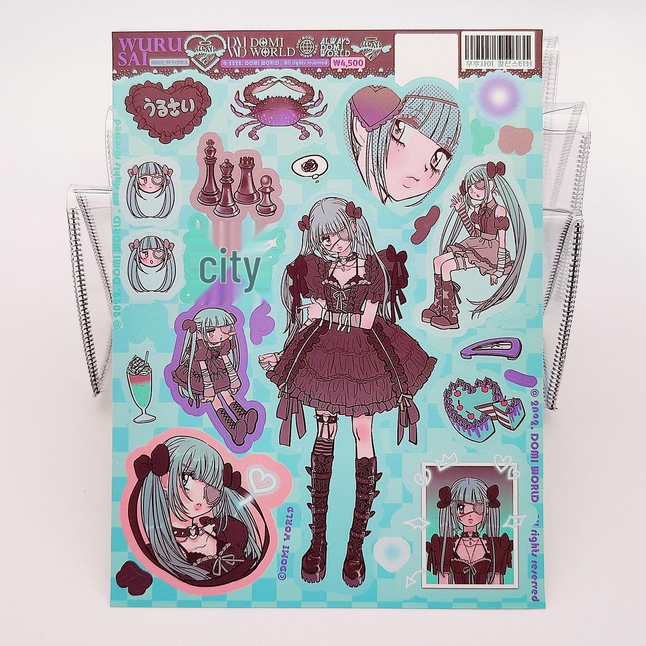Korean Style Domica Anime Sticker Booklet: Sweet Girl Cartoon Characters