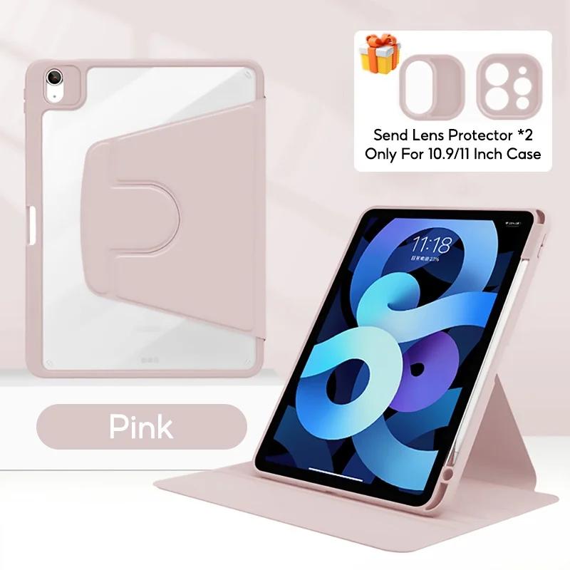 360° Rotation Case For iPad 11 A16 11th Gen A3354 11in PU Stand Smart Cover For iPad 10th 10.9 Fund Pencil Slot Holder
