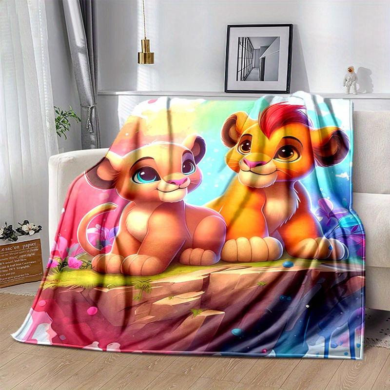 1PC Seasonal Universal Lion King Simba and Nala Blanket - Perfect for Home Decoration, Birthday Gift, Soft Flannel Throw Blanket - Versatile