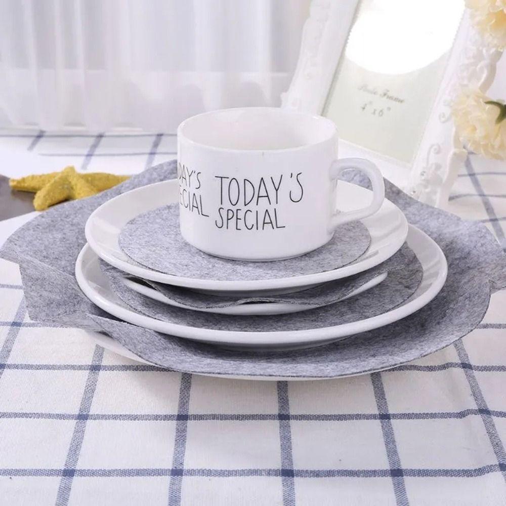 24PCS Felt Dish Protection Pad Bowl Anti-Friction Pad Soft Board Storage Packing Food Plate Divider Separator Protectors